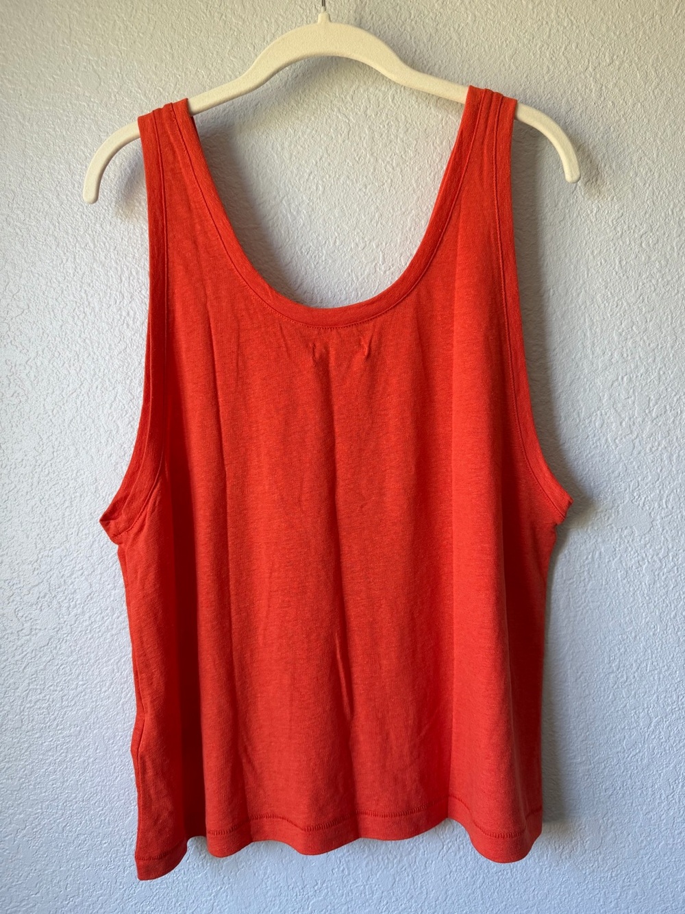 Madewell Linen Blend Scoop Neck Tank Top in Orange, NWT, Women’s Medium - Picture 5 of 7